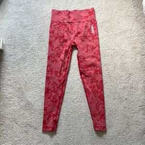 Women’s Gymshark Red Camo Leggings, Size Medium